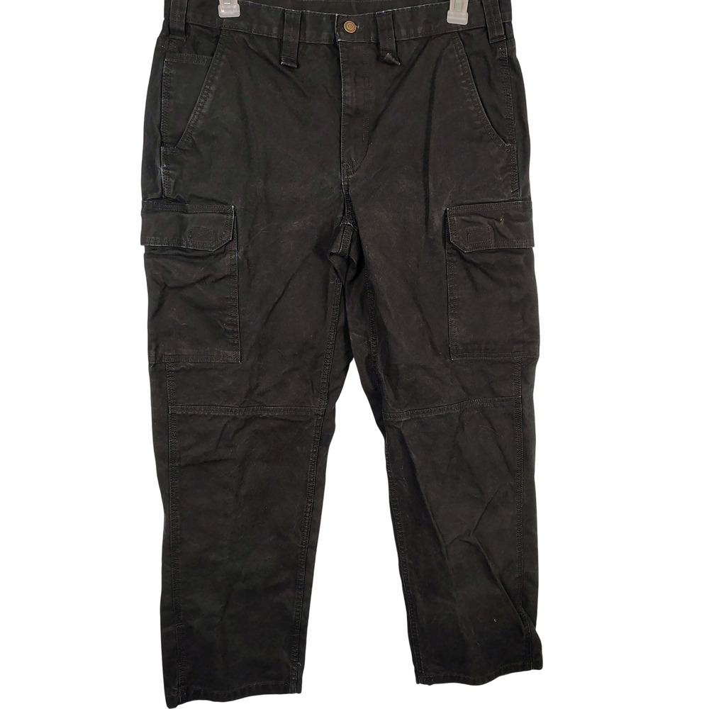 Brahma Mens 36x32 Cargo Work Pants Black Cotton Canvas Gorpcore Utility Rugged